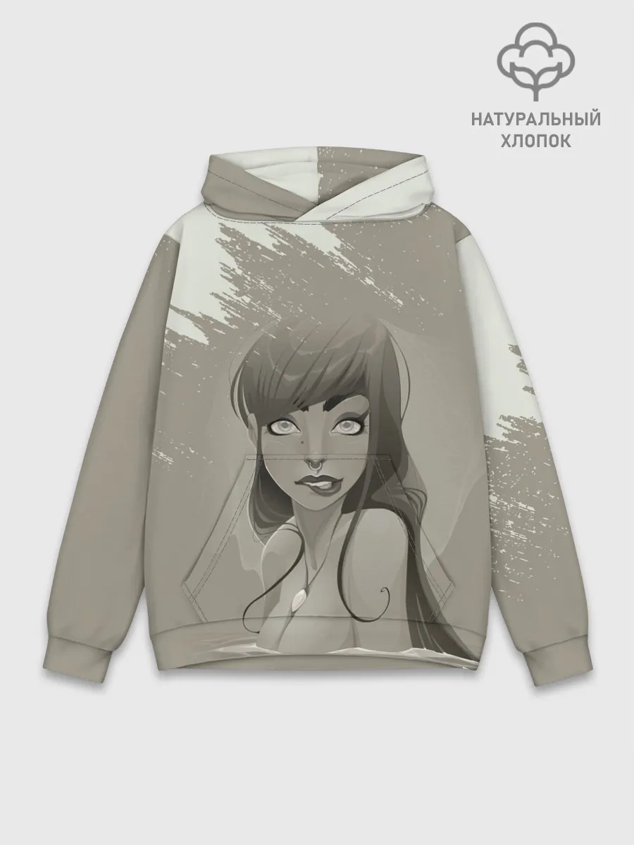 Худи мужской база хлопок / Красивая русалка | Beautiful mermaid