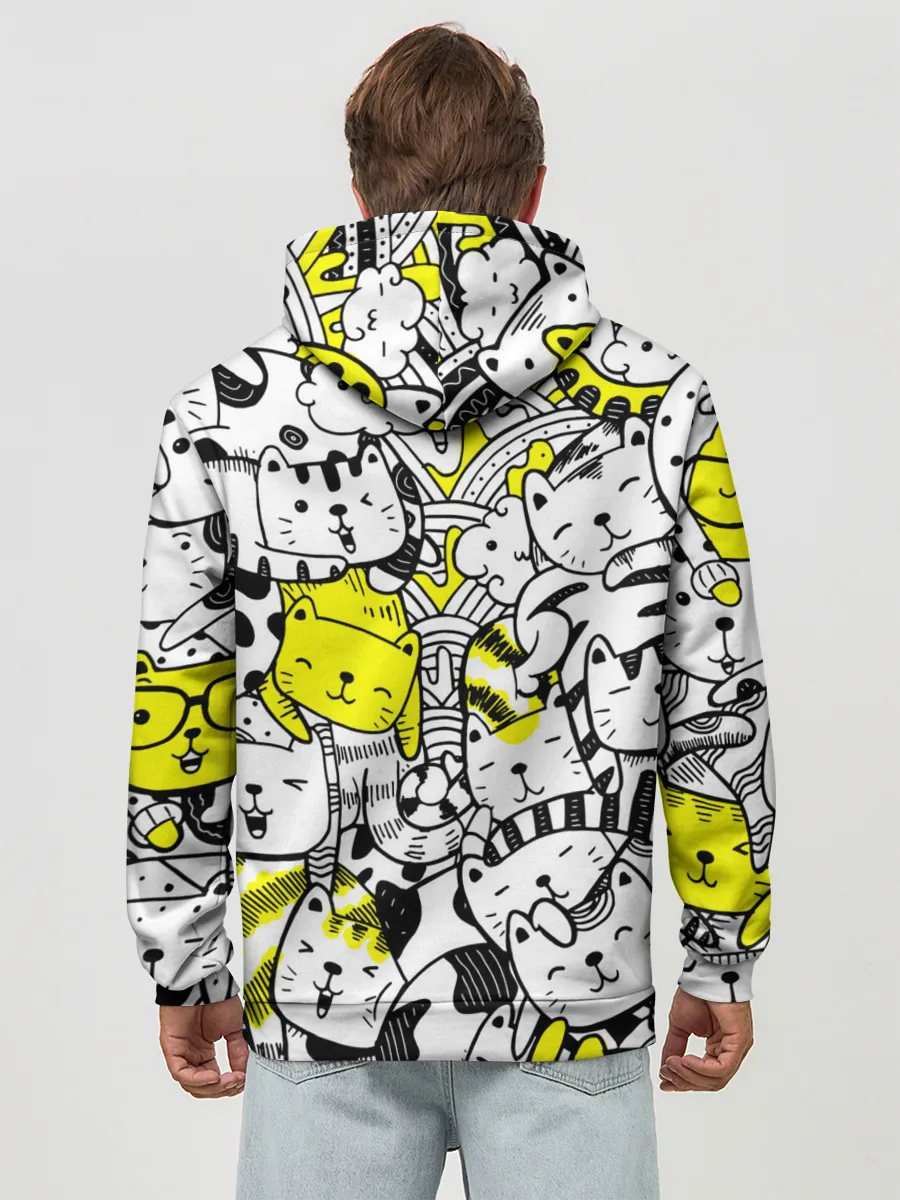 Худи мужской база хлопок / Котики