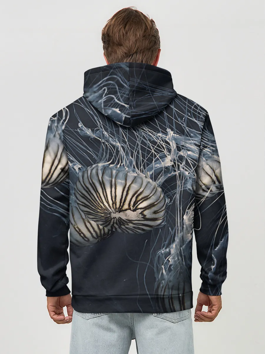 Худи мужской база хлопок / Рисунок медуза