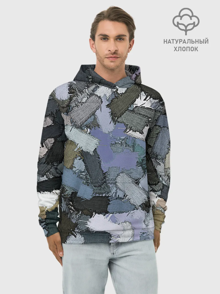 Худи мужской база хлопок / Patchwork
