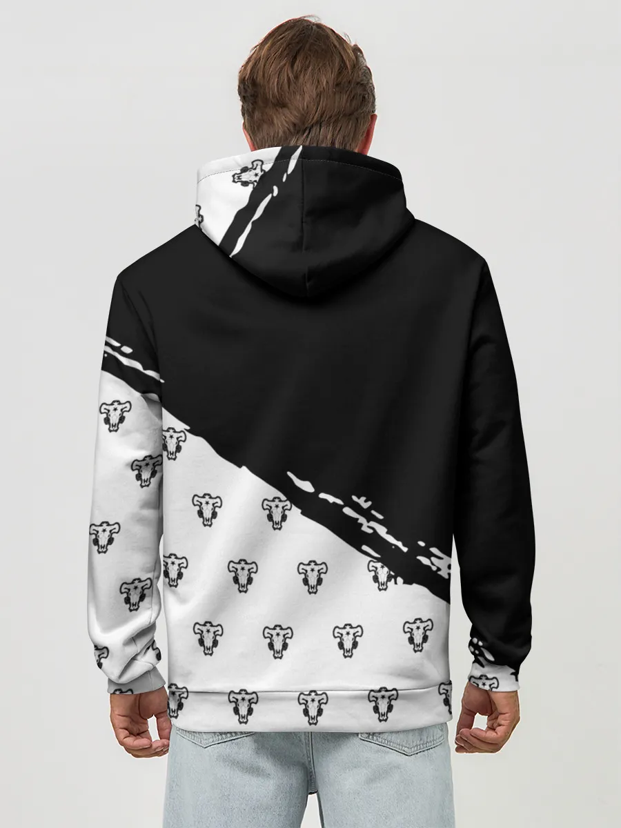 Худи мужской база хлопок / Черные быки | Чёрный клевер