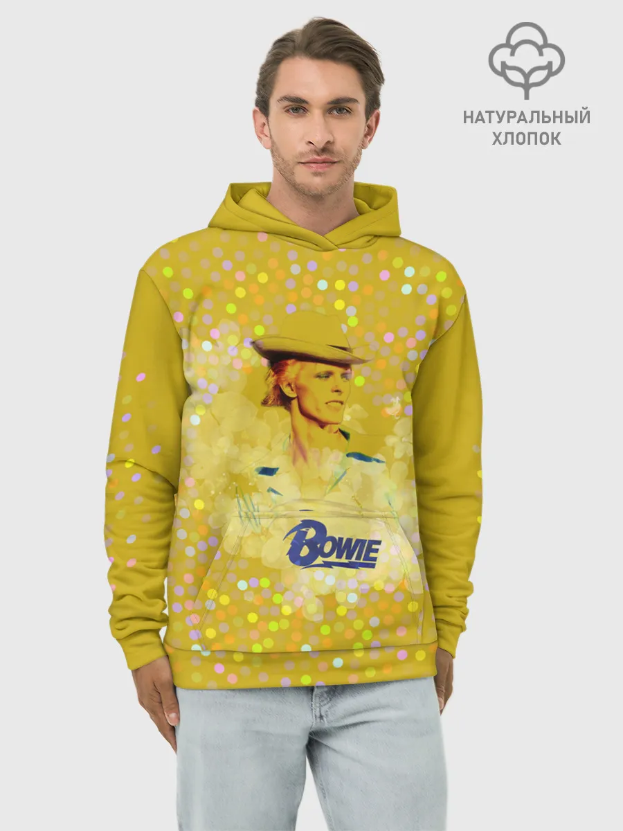 Худи мужской база хлопок / David Bowie Gold Star