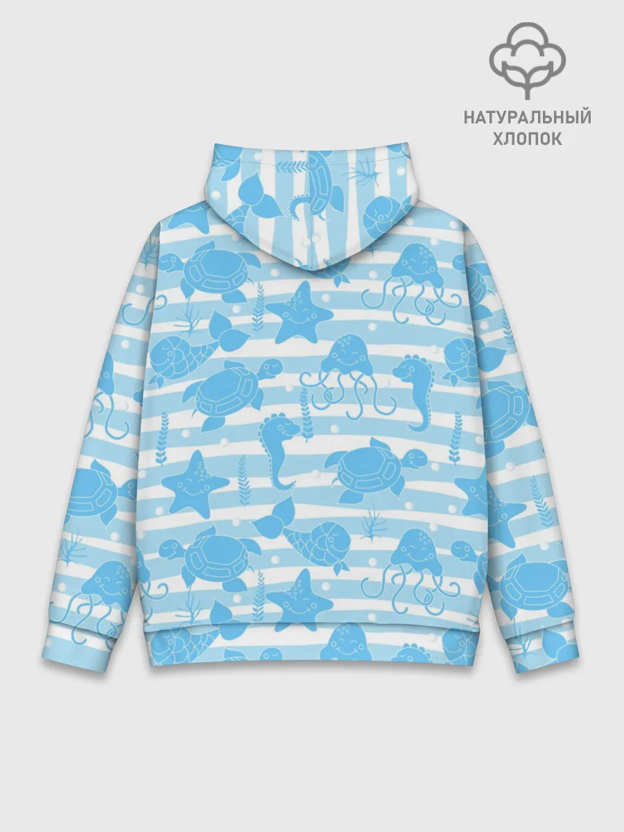 Худи мужской база хлопок / Морские жители