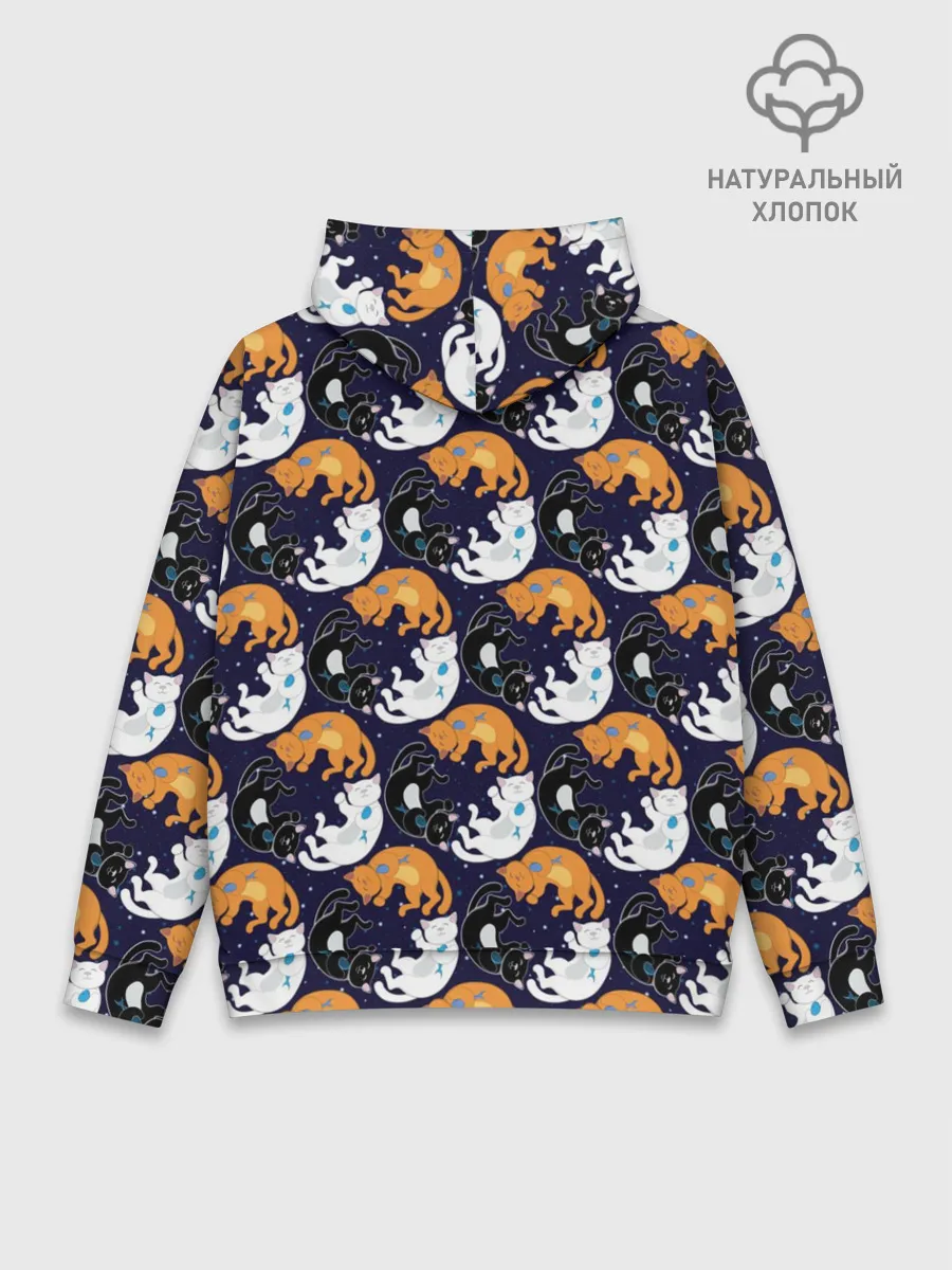 Худи мужской база хлопок / Японские котики