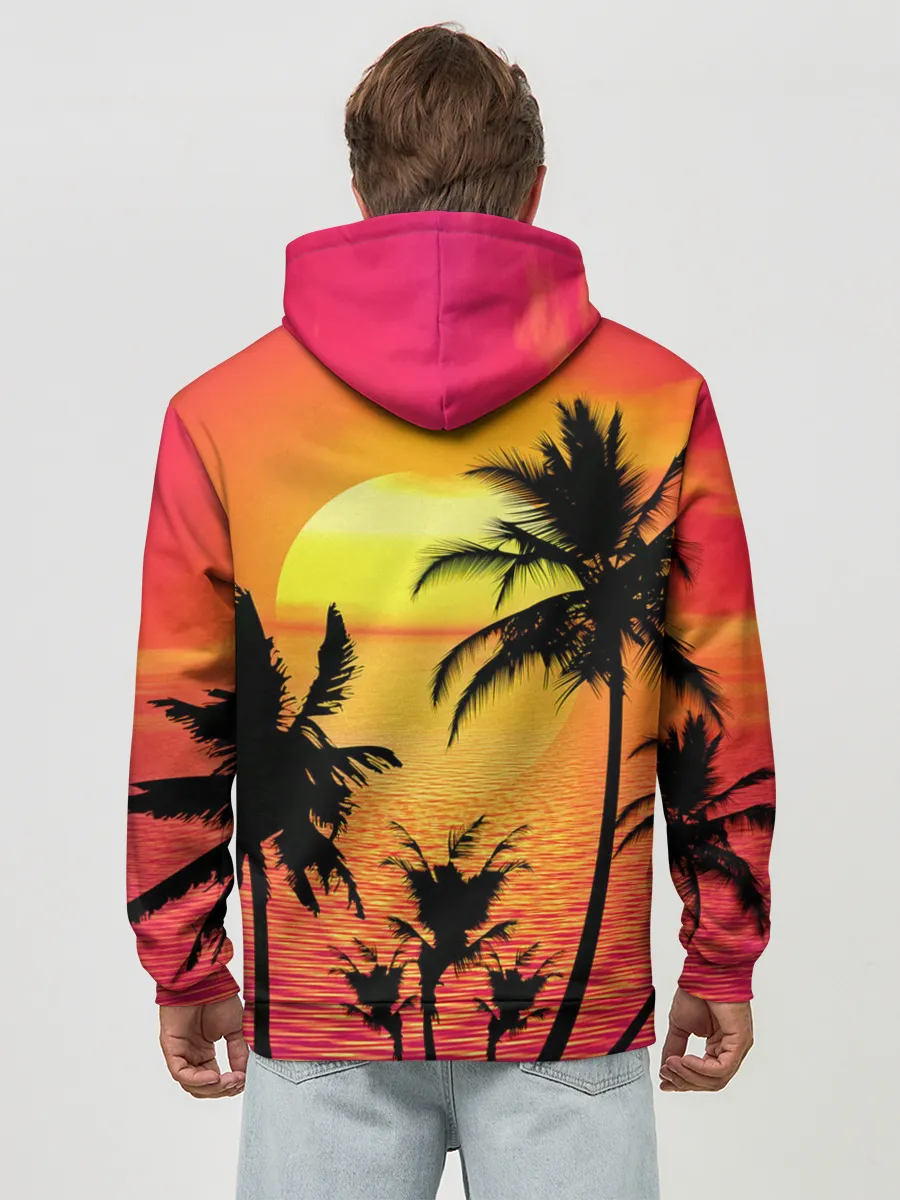 Худи мужской база хлопок / Прибрежный закат