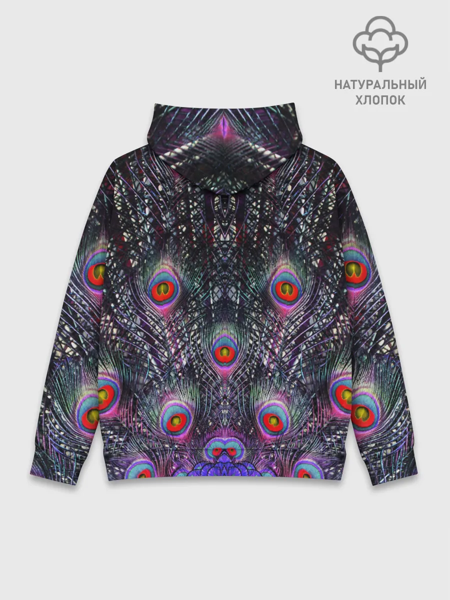 Худи мужской база хлопок / Павлин