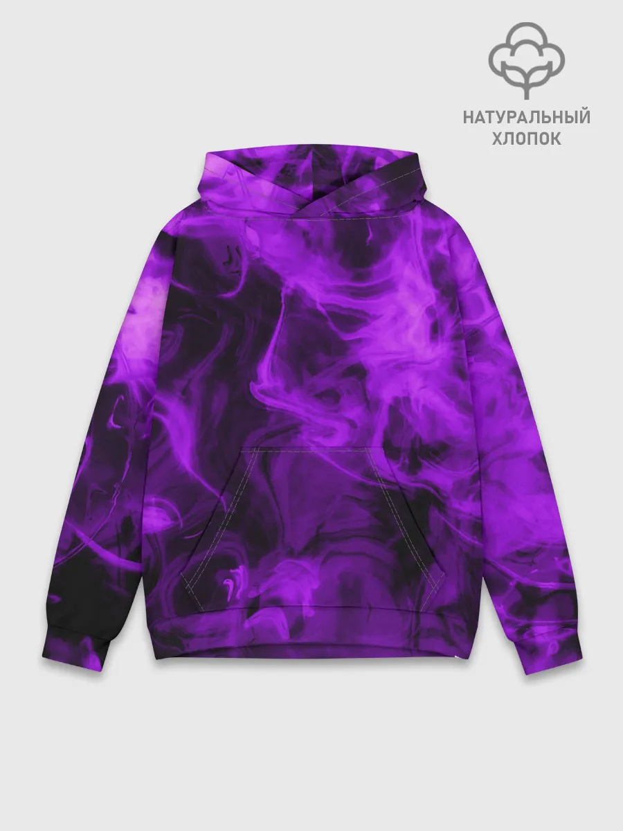 Худи мужской база хлопок / Неоновый Дым