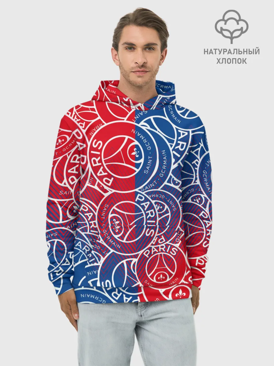 Худи мужской база хлопок / ФК ПСЖ / PARIS SAINT GERMAIN