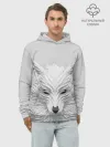 Худи мужской база хлопок / БЕЛЫЙ ВОЛК