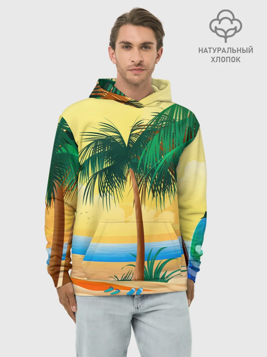 Худи мужской база хлопок / Пляж