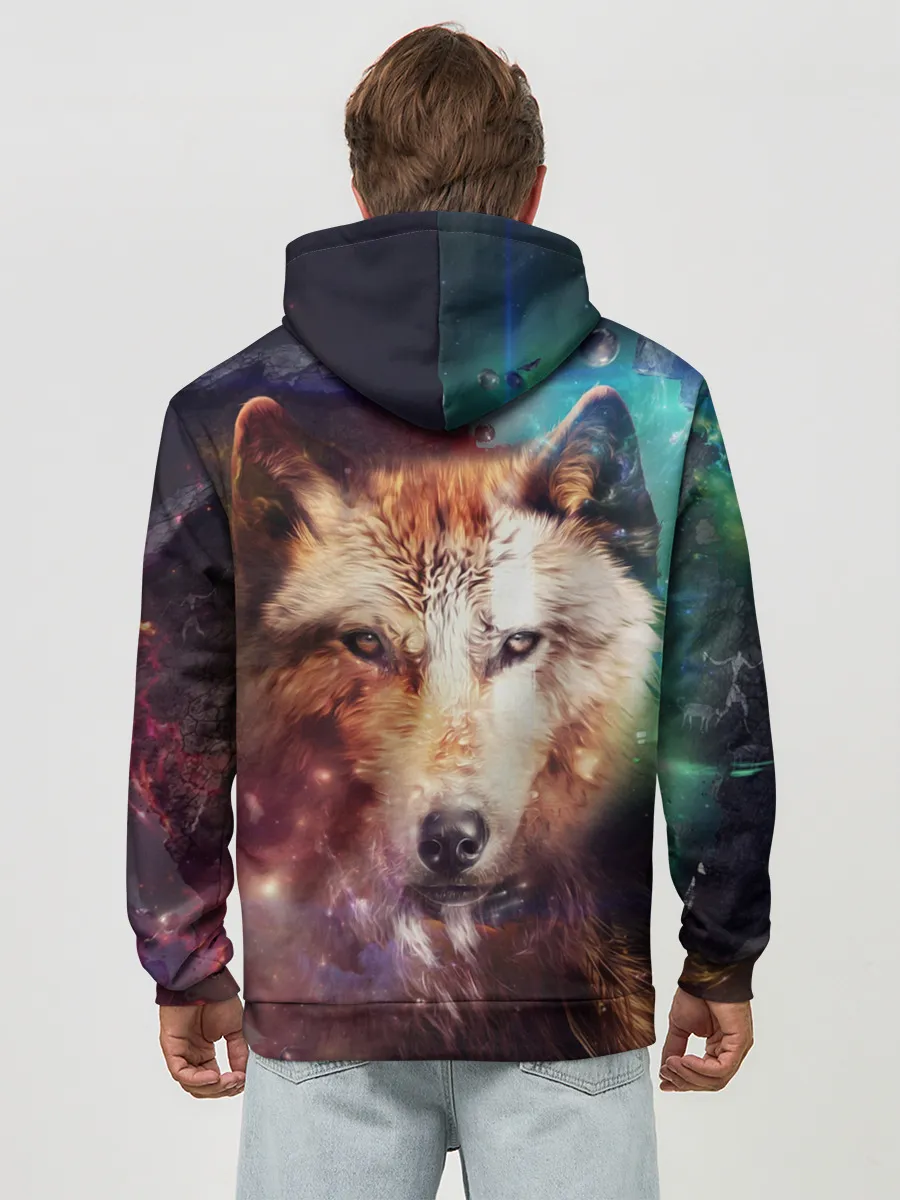 Худи мужской база хлопок / Красивый волк