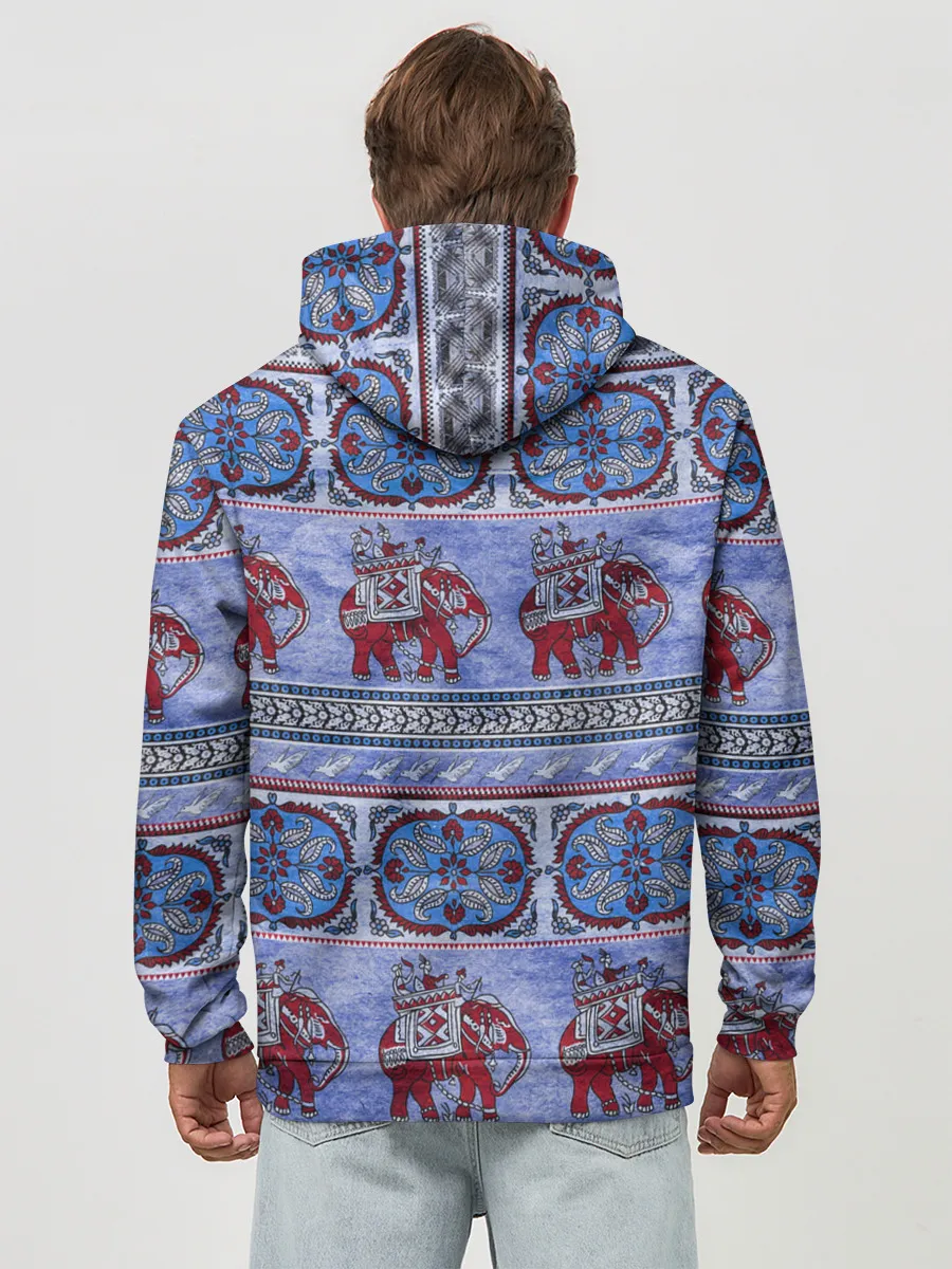 Худи мужской база хлопок / Индийский Орнамент