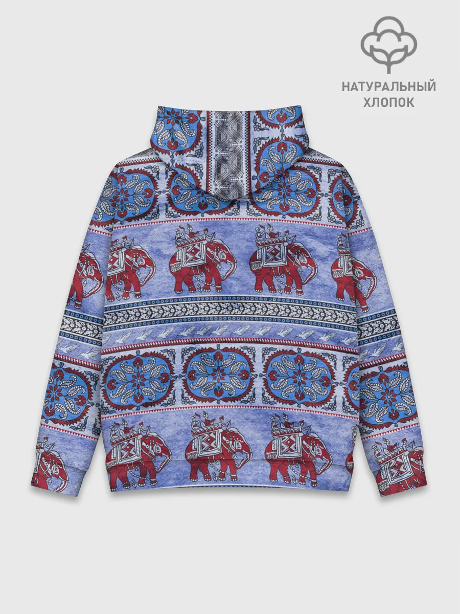 Худи мужской база хлопок / Индийский Орнамент