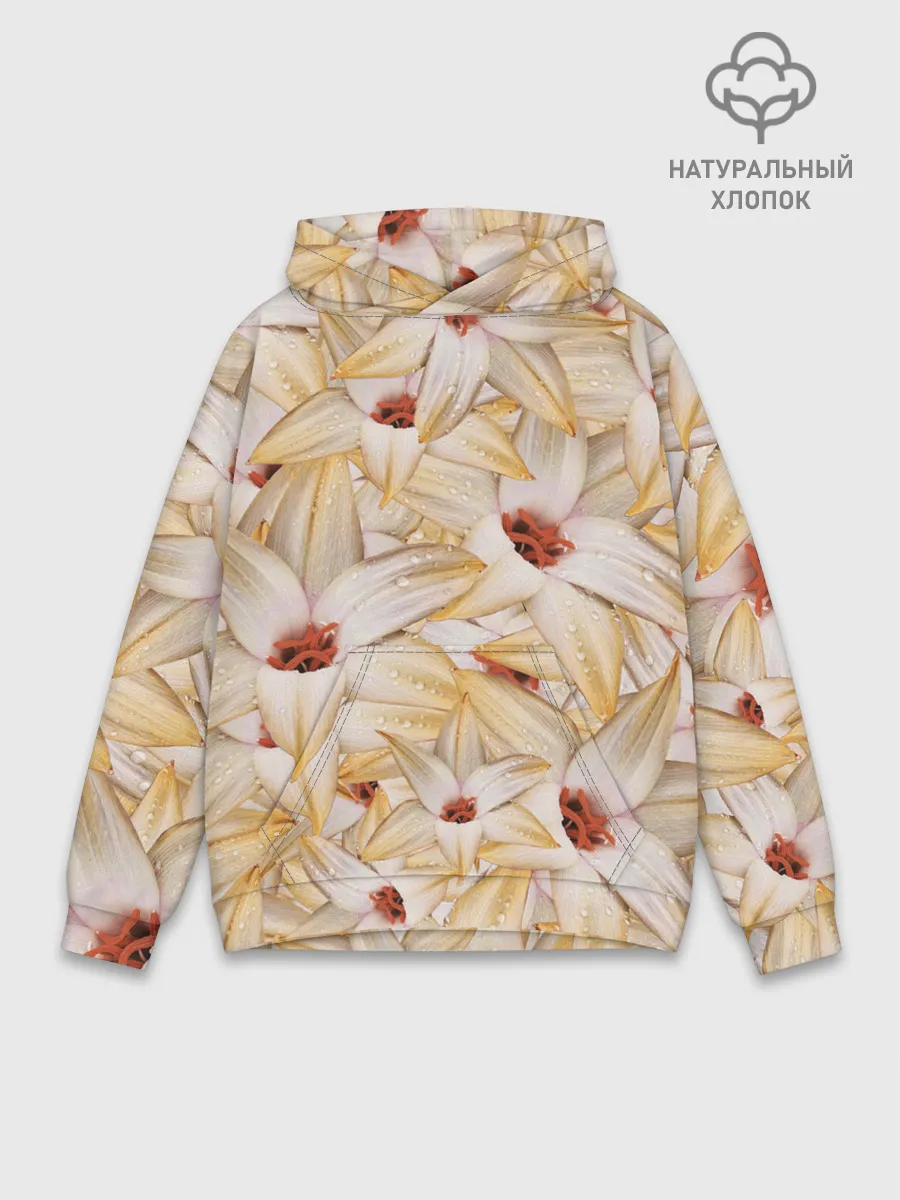 Худи мужской база хлопок / Яркие Цветы