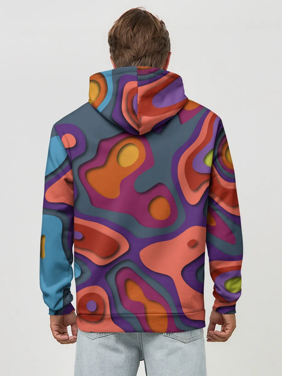 Худи мужской база хлопок / РазноцВетная абстракция