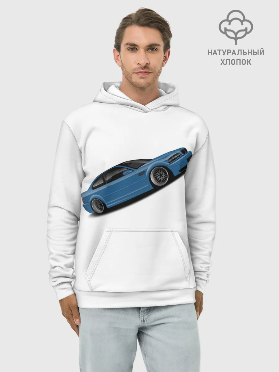 Худи мужской база хлопок / СиняЯ МашиНа
