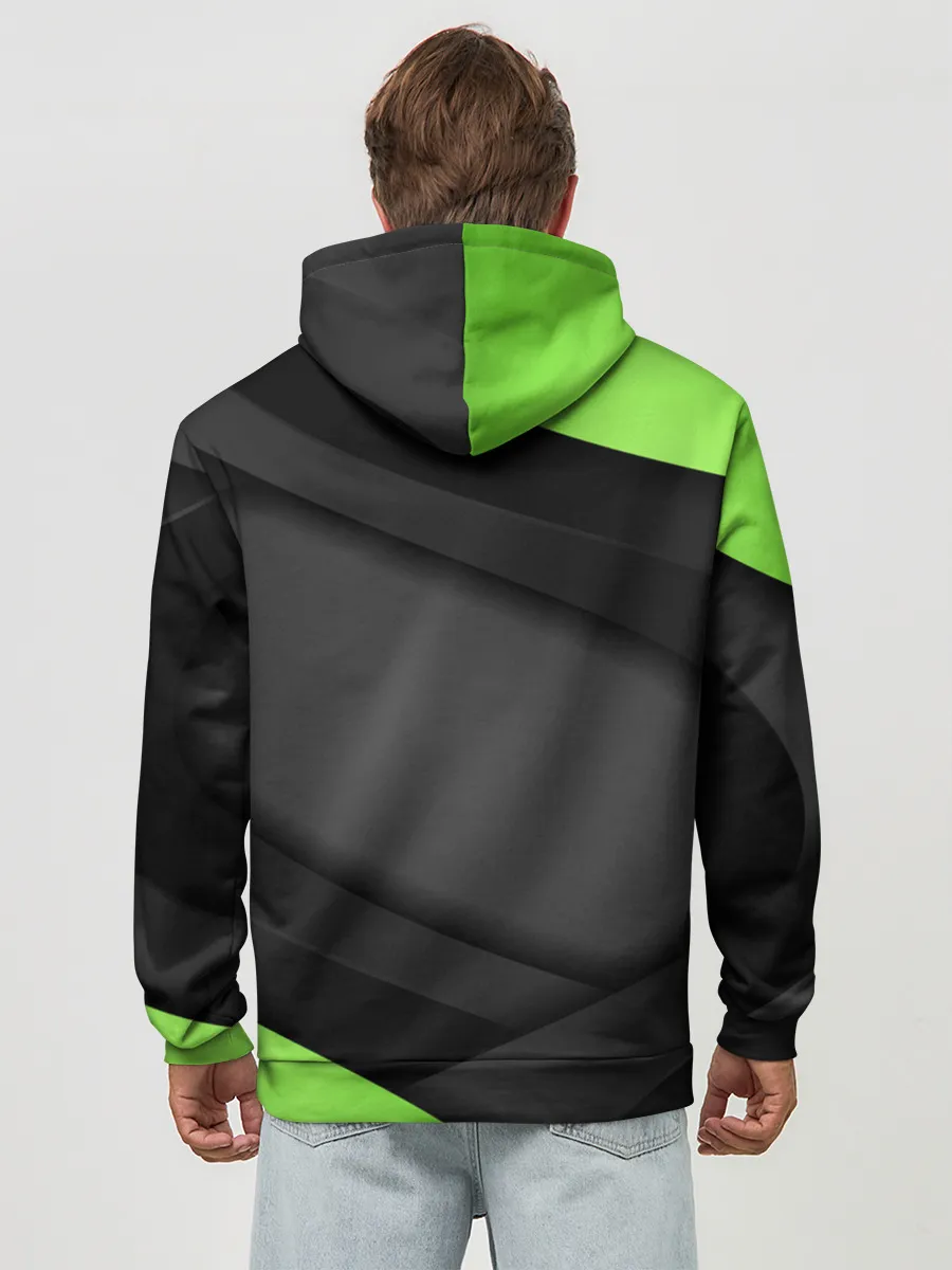 Худи мужской база хлопок / Green / Black