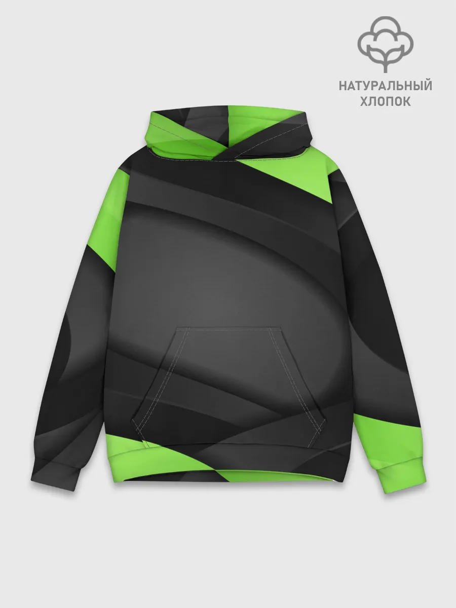 Худи мужской база хлопок / Green / Black