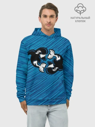 Худи мужской база хлопок / Две косатки