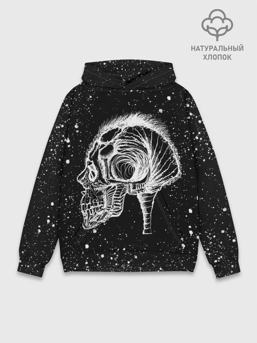 Худи мужской база хлопок / Череп Зверь и Брызги