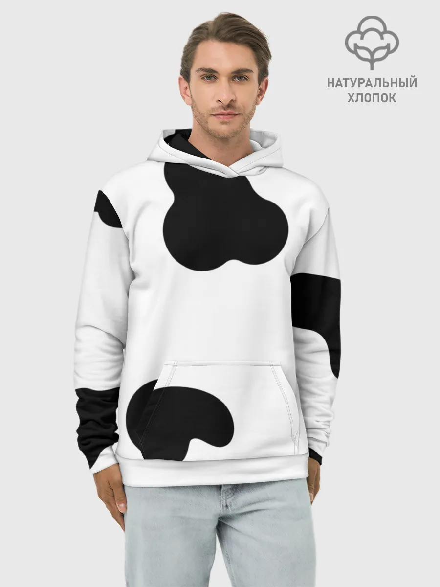 Худи мужской база хлопок / Cow print