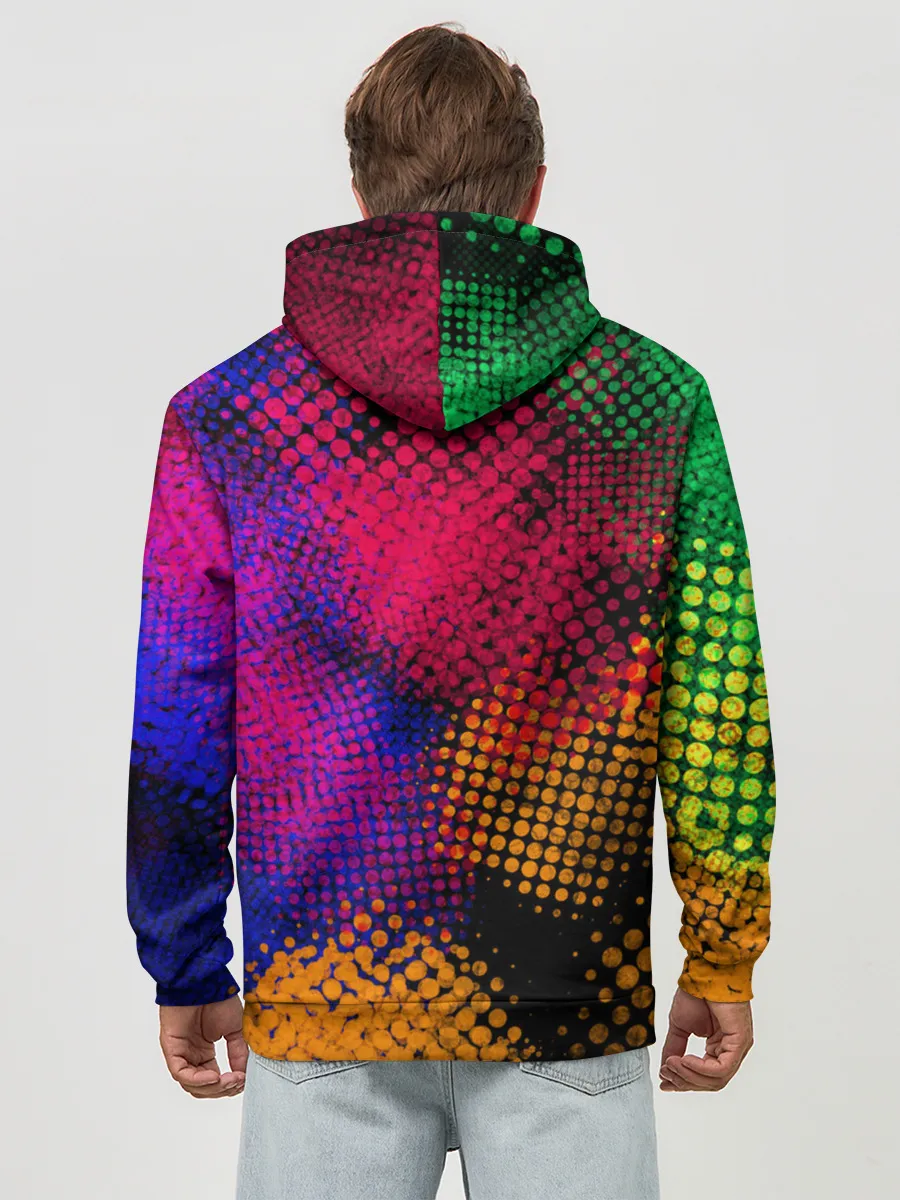 Худи мужской база хлопок / Цветные Разводы