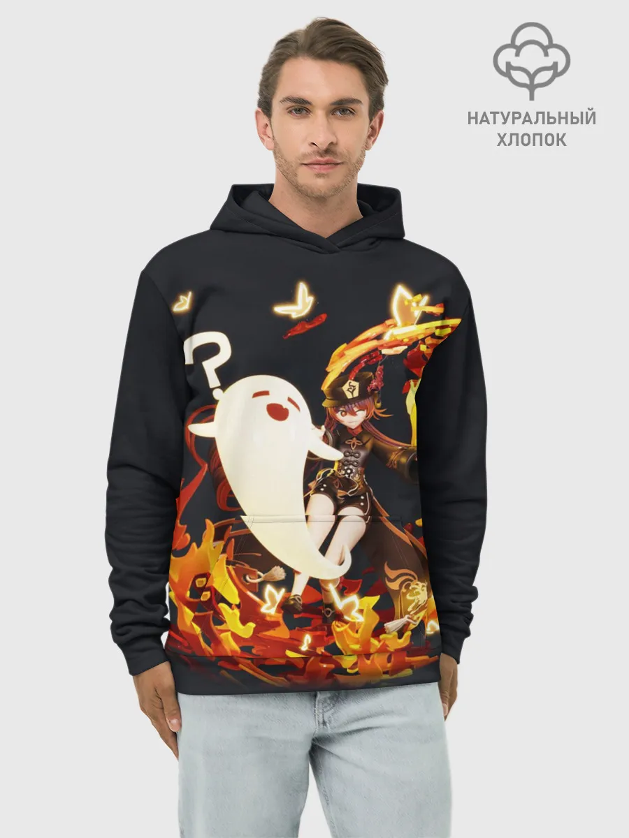 Худи мужской база хлопок / GENSHIN IMPACT / HU TAO