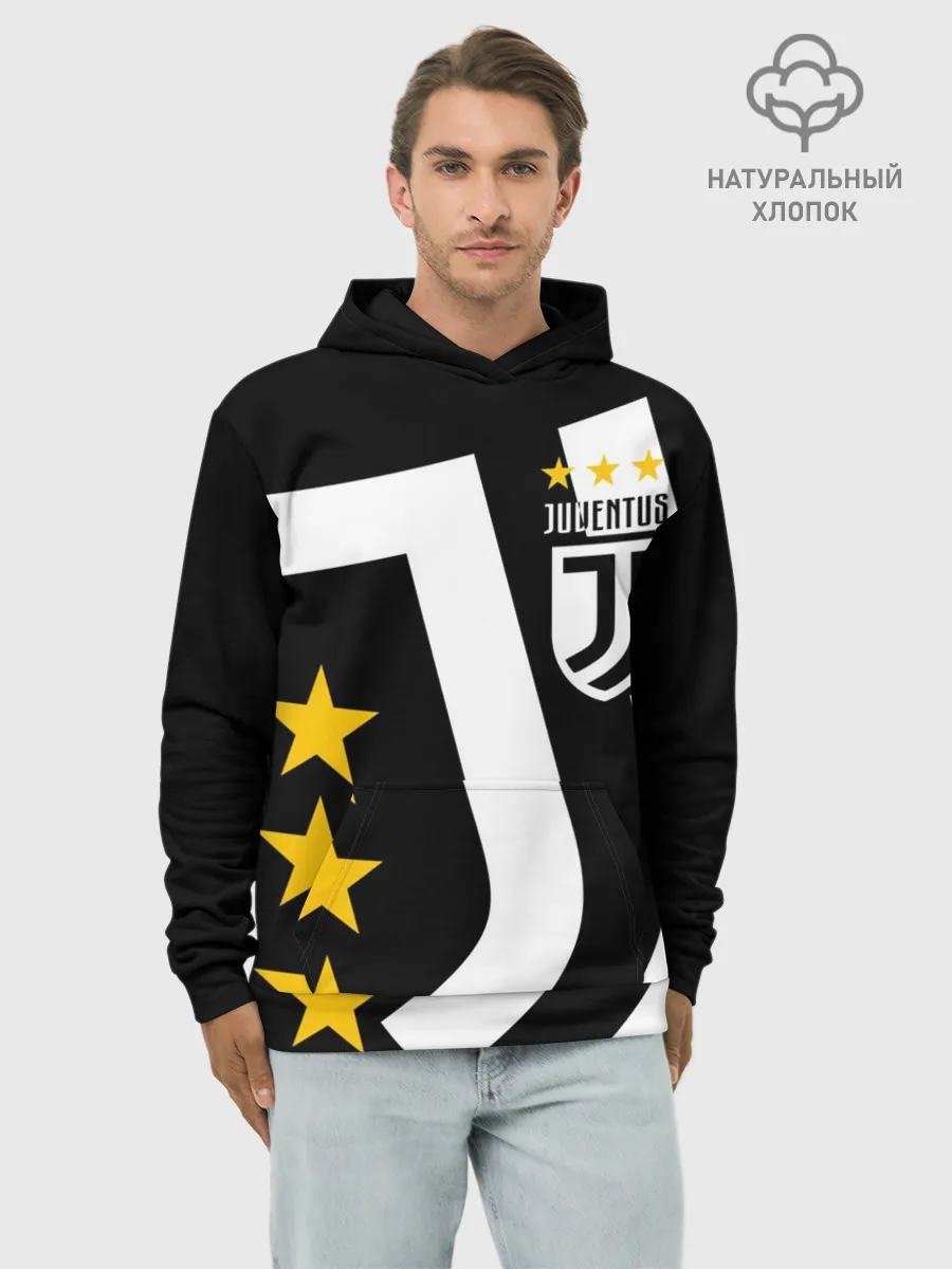 Худи мужской база хлопок / JUVENTUS / ЮВЕНТУС / ЗВЕЗДЫ