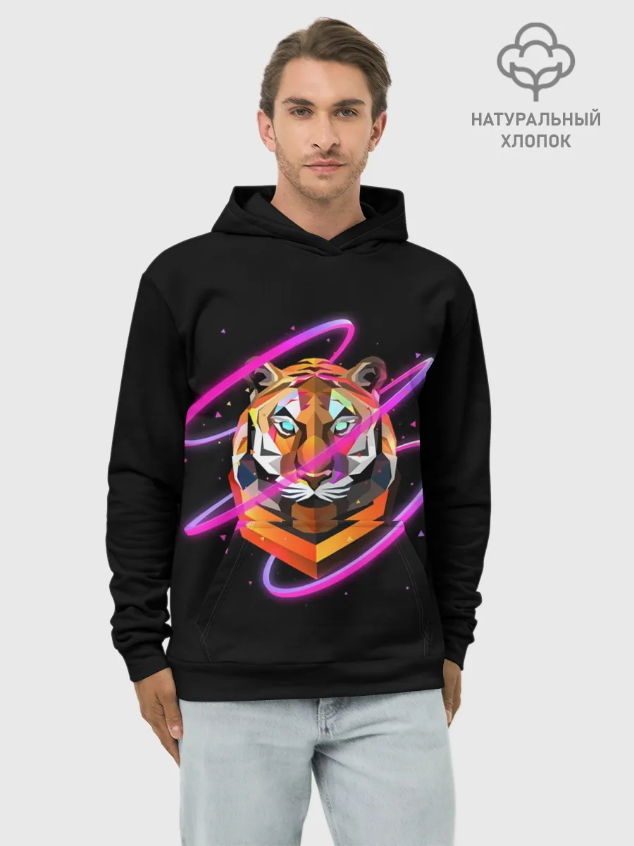 Худи мужской база хлопок / Тигр