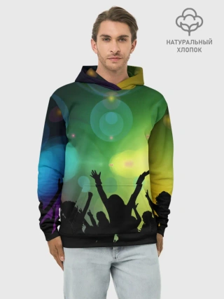 Худи мужской база хлопок / Неоновая Вечеринка