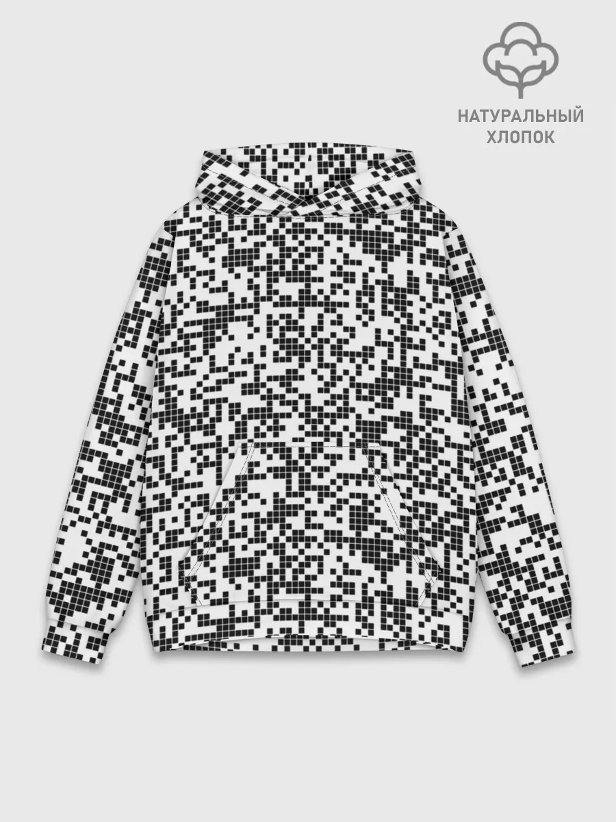 Худи мужской база хлопок / Пиксельный Узор