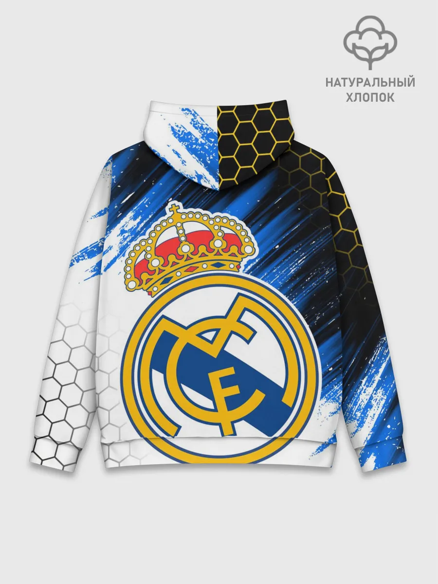 Худи мужской база хлопок / РЕАЛ МАДРИД / НЕОН / NEON