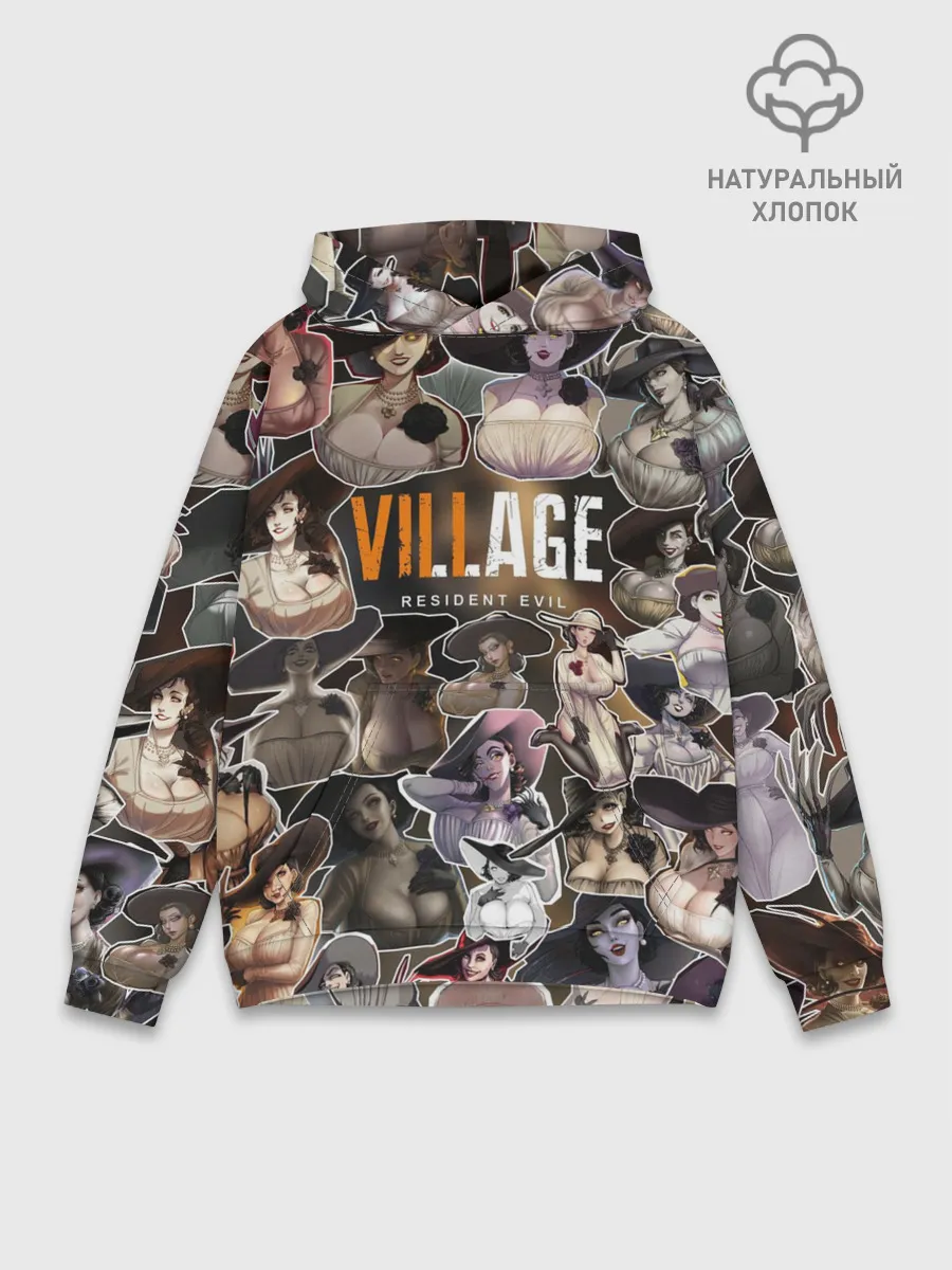 Худи мужской база хлопок / Dimitrescu stikers style 2