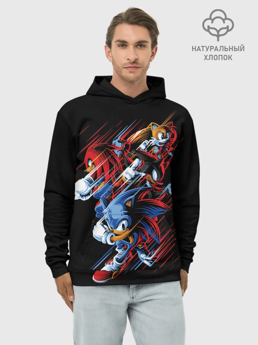 Худи мужской база хлопок / Sonics team