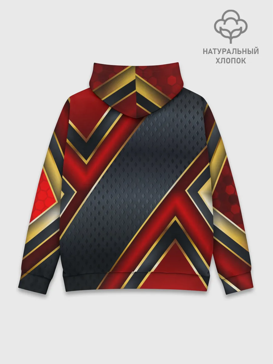 Худи мужской база хлопок / Black & Red 3D