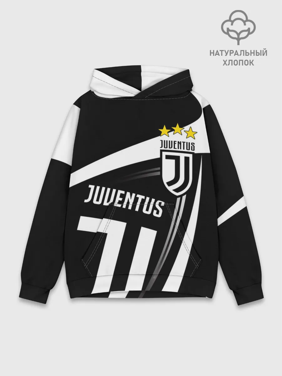 Худи мужской база хлопок / JUVENTUS / ЮВЕНТУС / ПОЛОСЫ