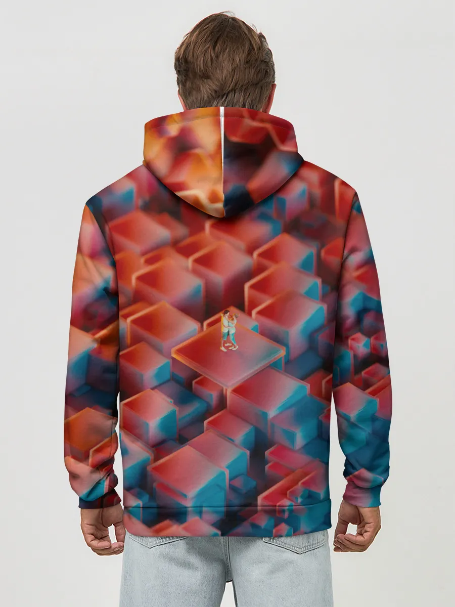 Худи мужской база хлопок / Неоновая пара