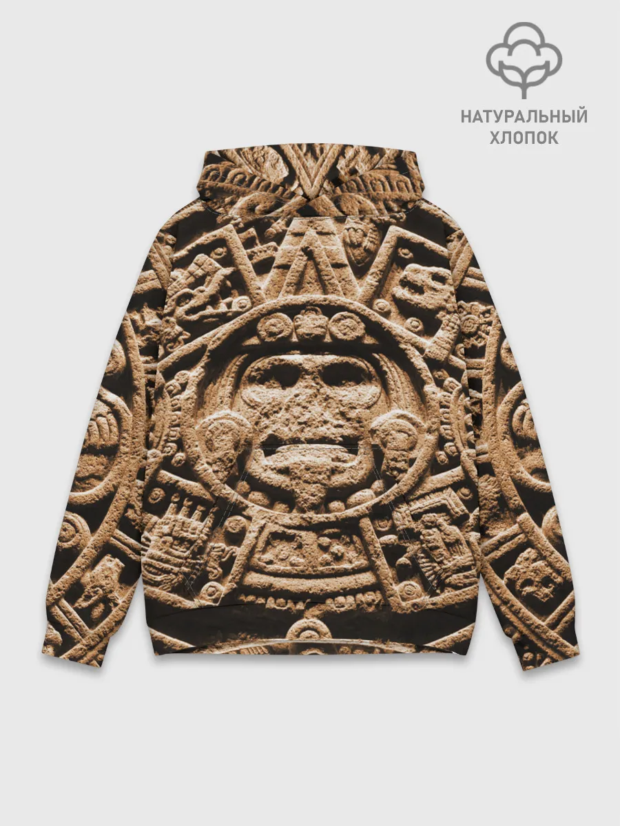 Худи мужской база хлопок / Ацтекский Календарь