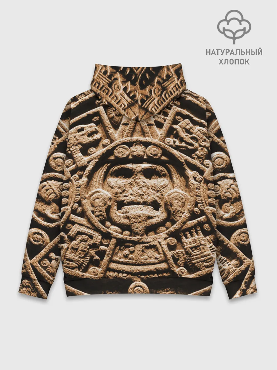 Худи мужской база хлопок / Ацтекский Календарь