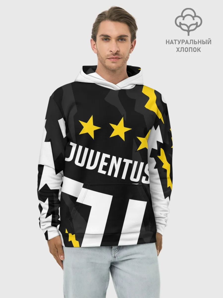 Худи мужской база хлопок / JUVENTUS / ЮВЕНТУС / ПОРЕЗЫ