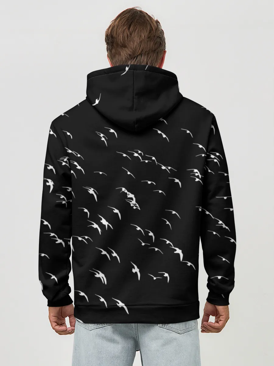 Худи мужской база хлопок / Череп Индейца Перья