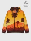 Худи мужской база хлопок / Лето, Пальмы, вечер