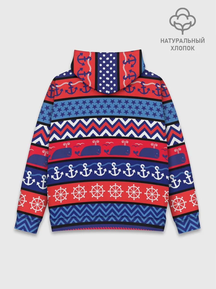 Худи мужской база хлопок / Морские мотивы