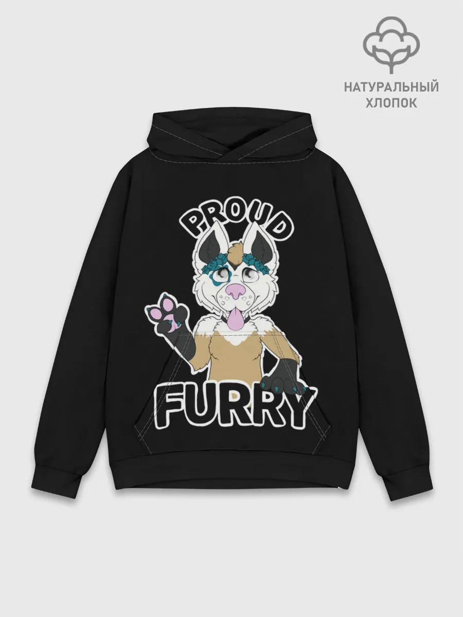 Худи мужской база хлопок / Furry wolf