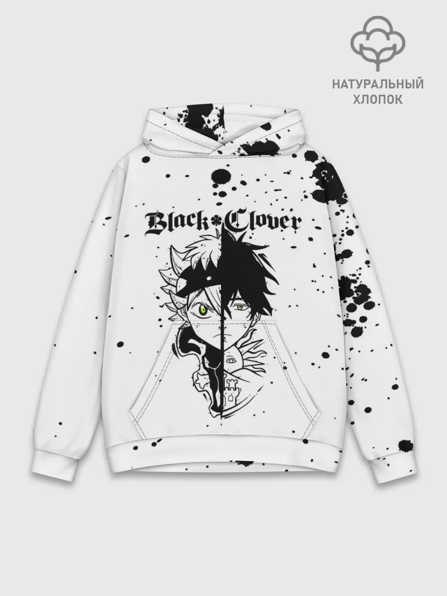 Худи мужской база хлопок / Аста | Юно Чёрный клевер