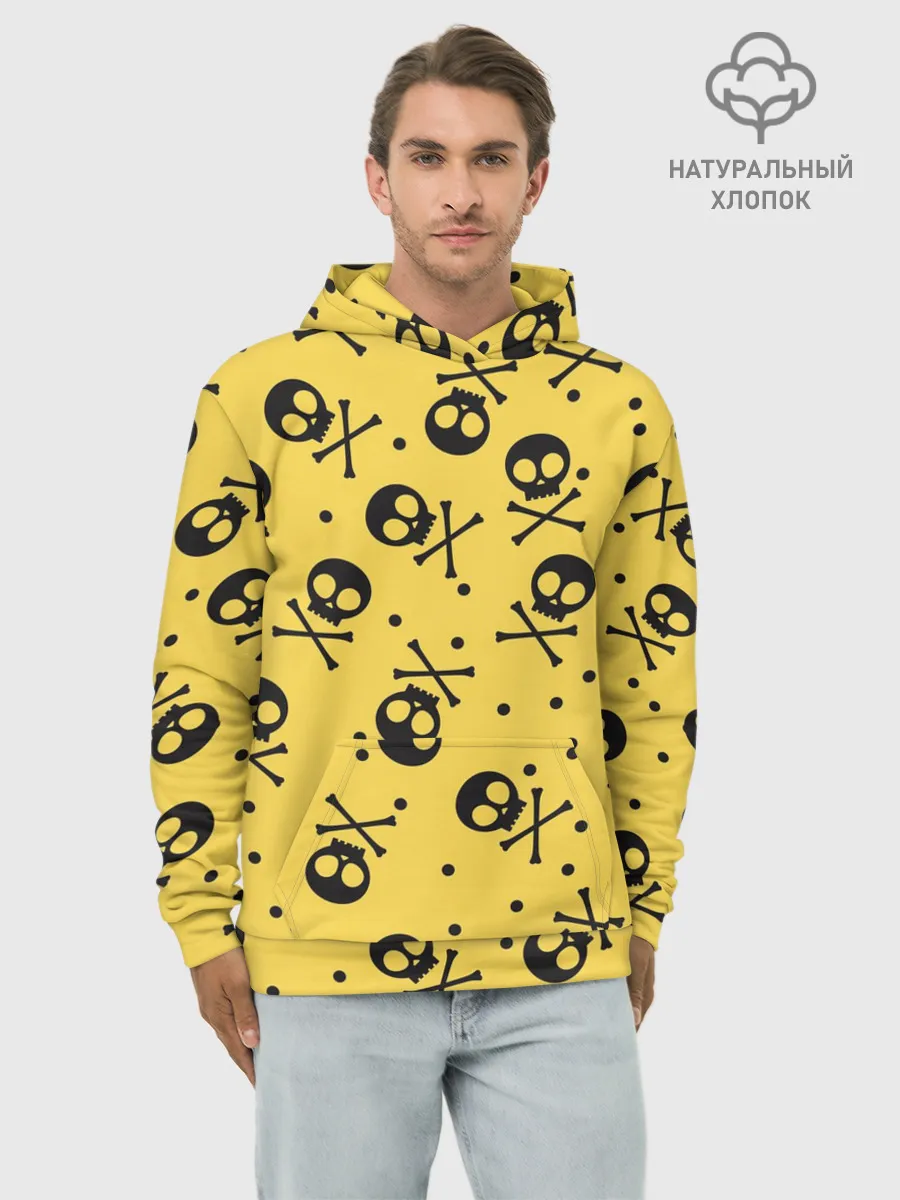 Худи мужской база хлопок / Череповый фон | Черепа