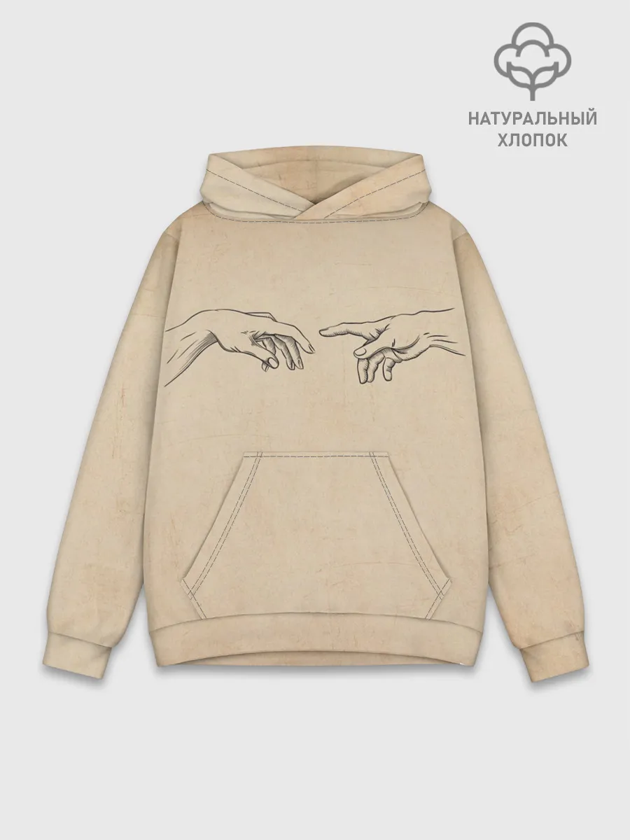 Худи мужской база хлопок / Сотворение Адама | Гранж