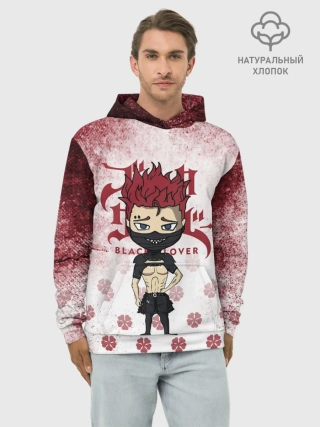 Худи мужской база хлопок / Зора Идеаре Чёрный клевер