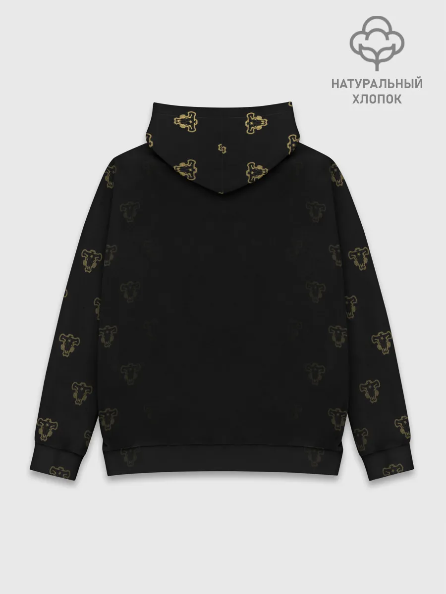 Худи мужской база хлопок / Черные быки Чёрный клевер
