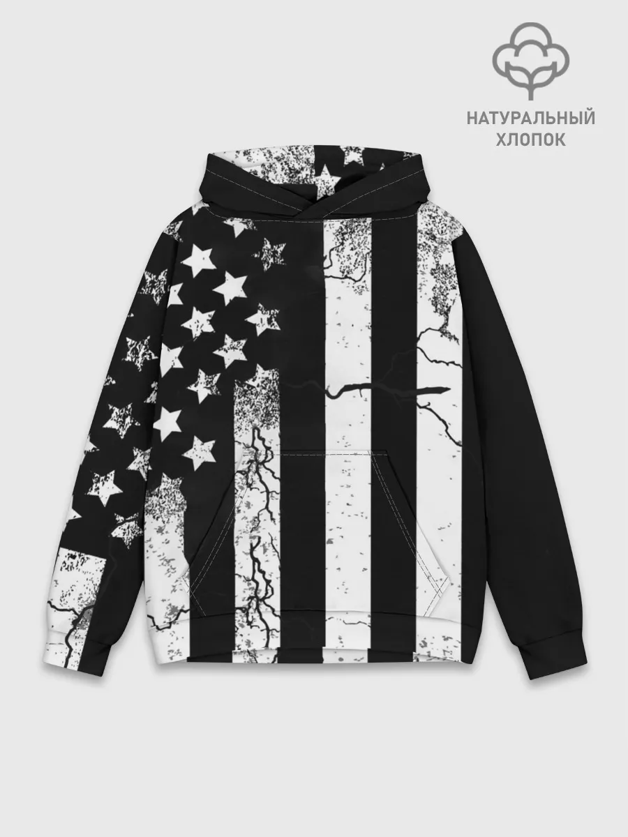 Худи мужской база хлопок / ЗВЕЗДНО-ПОЛОСАТЫЙ